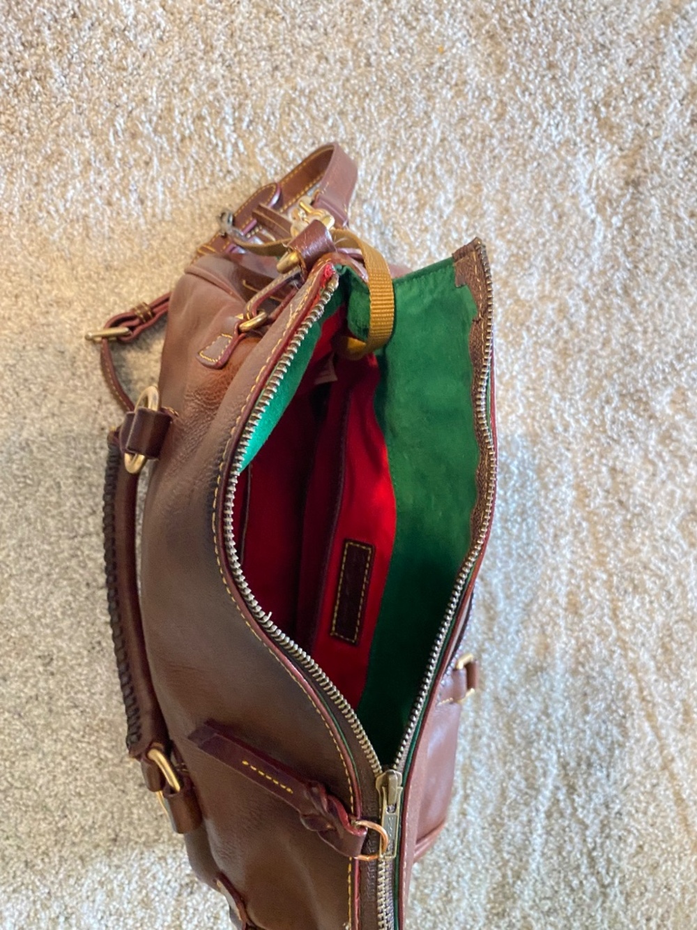 Dooney & Bourke large florentine satchel in chestnut - Picture 9 of 10